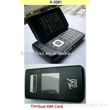 New and Hot TV Phone K3281 == dual GSM sim cards dual standby, FM radio, 1.3MP Camera, Support Bluetooth